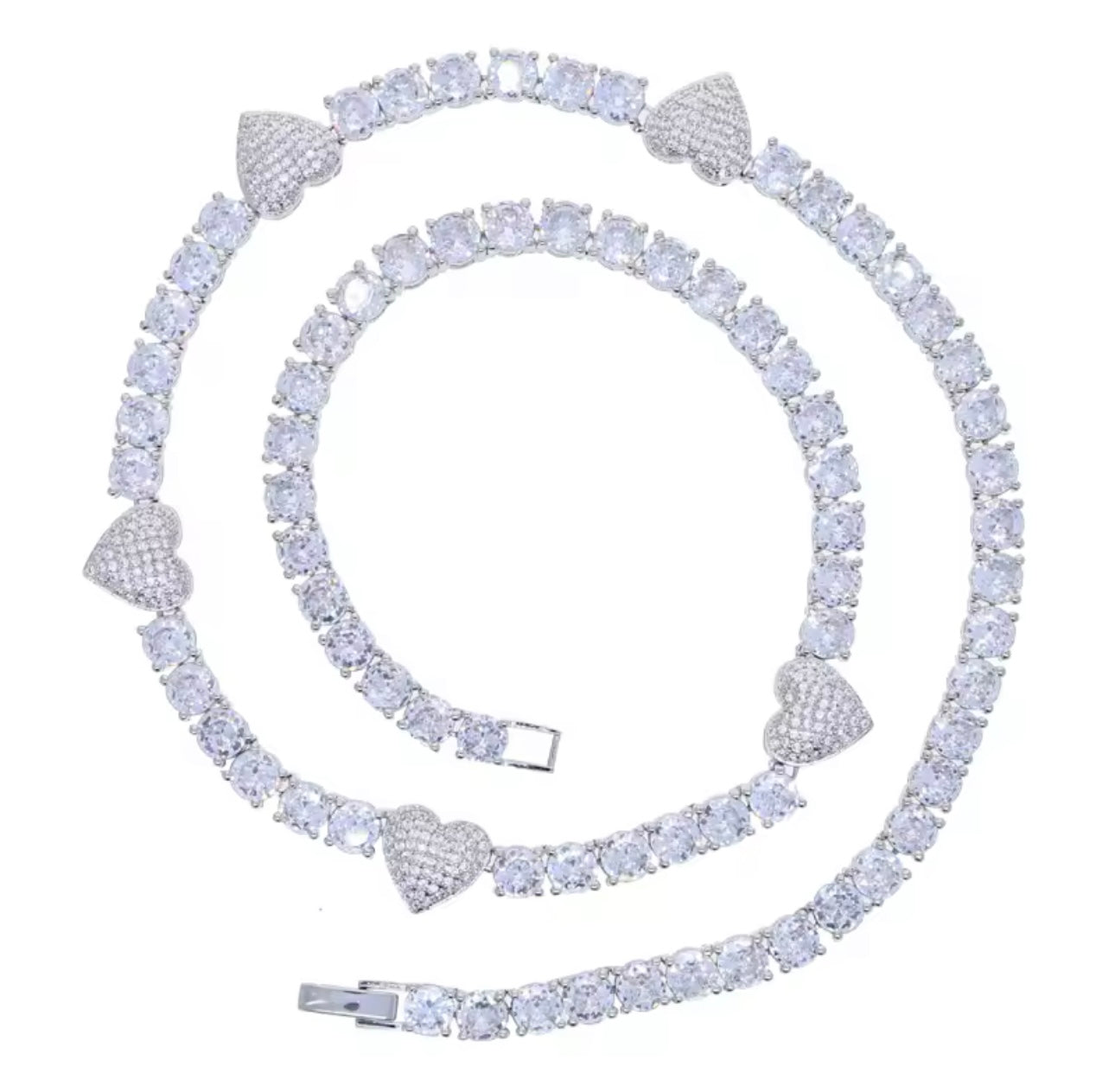 Icy Heartbeat Tennis Necklace