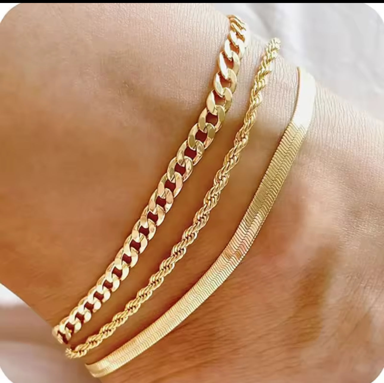 Sunkissed Anklet Trio Set