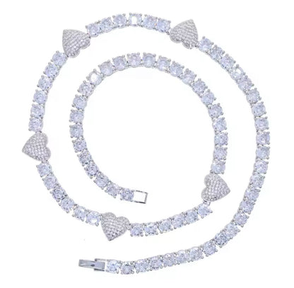 Icy Heartbeat Tennis Necklace
