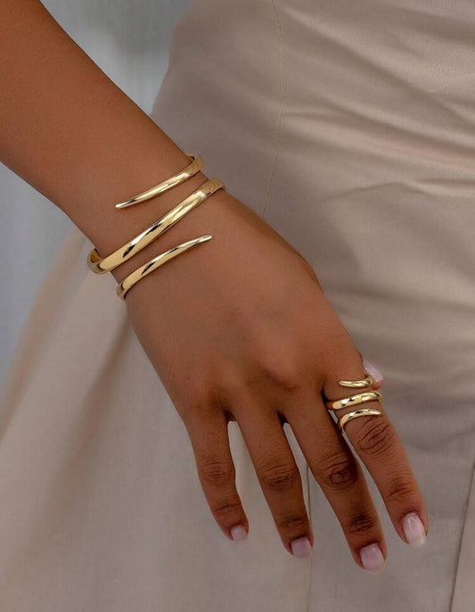 Three Row Bracelet and Ring Set